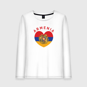 Женский лонгслив хлопок с принтом The Heart of Armenia в Курске, 100% хлопок |  | armenia | logo | армения | армян | армяни | герб | лев и орел | лого | символ | флаг | флаг и герб армении