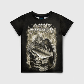 Детская футболка 3D с принтом Amon Amarth в Курске, 100% гипоаллергенный полиэфир | прямой крой, круглый вырез горловины, длина до линии бедер, чуть спущенное плечо, ткань немного тянется | amon amarth | metal | викинг метал | группы | дэт метал | метал | музыка | рок