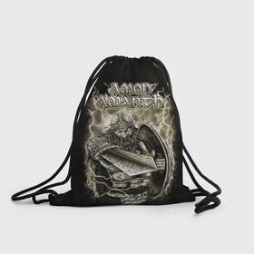 Рюкзак-мешок 3D с принтом Amon Amarth в Курске, 100% полиэстер | плотность ткани — 200 г/м2, размер — 35 х 45 см; лямки — толстые шнурки, застежка на шнуровке, без карманов и подкладки | amon amarth | metal | викинг метал | группы | дэт метал | метал | музыка | рок