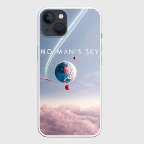 Чехол для iPhone 13 с принтом No mans sky в Курске,  |  | game | games | no mans sky | no men sky | space | выжывалка | игра | игры | космические корабли | космический корабль | космос | ноу менс скай | планеты | путешествие | путешествия