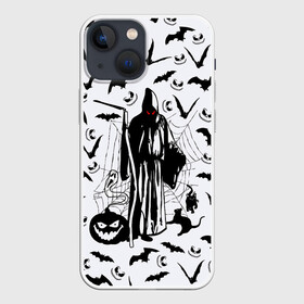 Чехол для iPhone 13 mini с принтом Хэллоуин, Grim Reaper в Курске,  |  | bat | death | ghost | halloween | horror | spiderweb | вампиры | летучая мышь | летучие мыши | нечистая сила | нечисть | пауки | паутина | привидение | призрак | страшный | тыква | тьма | хеллоуин | хоррор | хэллоуин