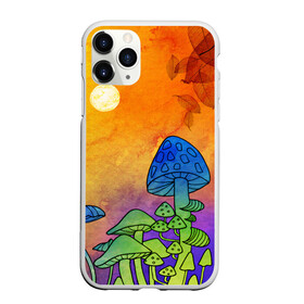 Чехол для iPhone 11 Pro матовый с принтом Заколдованный лес в Курске, Силикон |  | Тематика изображения на принте: акварель | глитч грибы | грибы | грибы нарисованные карандашом | листва | необычный лес | цветные грибы