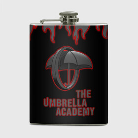 Фляга с принтом The Umbrella Academy | Академи в Курске, металлический корпус | емкость 0,22 л, размер 125 х 94 мм. Виниловая наклейка запечатывается полностью | dark horse comics | the umbrella academy | umbrella | академия амбрелла | комикс | комильфо