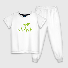 Детская пижама хлопок с принтом Vegan Pulse в Курске, 100% хлопок |  брюки и футболка прямого кроя, без карманов, на брюках мягкая резинка на поясе и по низу штанин
 | Тематика изображения на принте: green | greenpaece | vegan | yoga | веган | вегетарианец | гринпис | дерево | еда | животные | жизнь | здоровье | зеленый | йога | мир | овощи | пища | планета | природа | пульс | фрукты