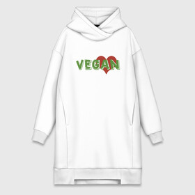Платье-худи хлопок с принтом Vegan Love в Курске,  |  | green | greenpaece | love | vegan | yoga | веган | вегетарианец | гринпис | дерево | еда | животные | жизнь | здоровье | зеленый | йога | любовь | мир | овощи | пища | планета | природа | сердце | фрукты
