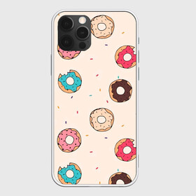 Чехол для iPhone 12 Pro Max с принтом Кусанные пончики в Курске, Силикон |  | булка с дыркой | булочка | десерт | пончик | пончики | симпсоны | сладкая булка