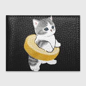 Обложка для студенческого билета с принтом Котёнок в бублике в Курске, натуральная кожа | Размер: 11*8 см; Печать на всей внешней стороне | арт | бублик | кот | котёнок | кошка | милая кошка | милый кот | милый котёнок | пончик | рисунок