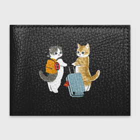 Обложка для студенческого билета с принтом Котики отправляются в отпуск в Курске, натуральная кожа | Размер: 11*8 см; Печать на всей внешней стороне | Тематика изображения на принте: арт | катана | кот | котёнок | котики | коты | котята | кошка | кошки | милая кошка | милый кот | милый котёнок | отдых | отпуск | пончик | рисунок | рюкзак | чемодан | япония