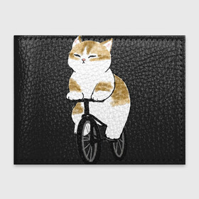 Обложка для студенческого билета с принтом Котик на велосипеде в Курске, натуральная кожа | Размер: 11*8 см; Печать на всей внешней стороне | Тематика изображения на принте: арт | велосипед | ветер | кот | котёнок | кошка | милая кошка | милый кот | милый котёнок | отдых | отдыхает | пончик | рисунок