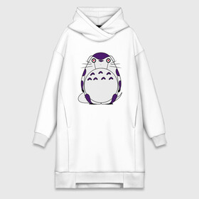 Платье-худи хлопок с принтом Totoro Frieza в Курске,  |  | Тематика изображения на принте: dragon ball | frieza | ghibli | japan | nature | neigbor | totoro | анимация | аниме | гибли | друг | животные | лес | манга | милый | миядзаки | мой сосед тоторо | мульт | мультфильм | природа | сосед | торияма | тоторо | фриза