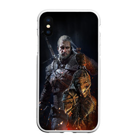 Чехол для iPhone XS Max матовый с принтом Witcher III в Курске, Силикон | Область печати: задняя сторона чехла, без боковых панелей | geralt | the witcher | wild hunt | witcher 3 | ведьмак | ведьмак 3 | геральт | дикая охота