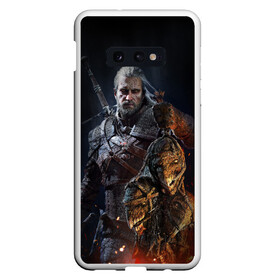 Чехол для Samsung S10E с принтом Witcher III в Курске, Силикон | Область печати: задняя сторона чехла, без боковых панелей | geralt | the witcher | wild hunt | witcher 3 | ведьмак | ведьмак 3 | геральт | дикая охота