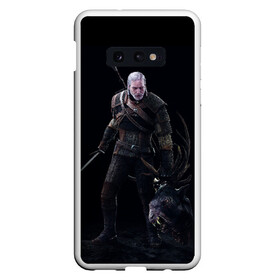 Чехол для Samsung S10E с принтом The Witcher в Курске, Силикон | Область печати: задняя сторона чехла, без боковых панелей | geralt | the witcher | wild hunt | witcher 3 | ведьмак | ведьмак 3 | геральт | дикая охота