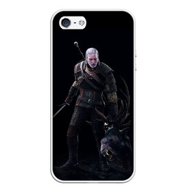 Чехол для iPhone 5/5S матовый с принтом The Witcher в Курске, Силикон | Область печати: задняя сторона чехла, без боковых панелей | geralt | the witcher | wild hunt | witcher 3 | ведьмак | ведьмак 3 | геральт | дикая охота