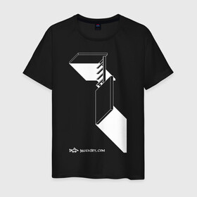 Мужская футболка хлопок с принтом Архитектон 1Б в Курске, 100% хлопок | прямой крой, круглый вырез горловины, длина до линии бедер, слегка спущенное плечо. | архитектон | архитектура | геометрия | конструкция | тени