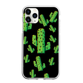 Чехол для iPhone 11 Pro Max матовый с принтом Cactus Time - Веселые кактусы в Курске, Силикон |  | Тематика изображения на принте: cactus time | веселый | зеленый | кактусы | милый