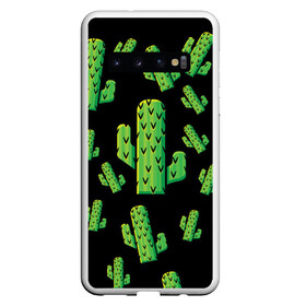 Чехол для Samsung Galaxy S10 с принтом Cactus Time - Веселые кактусы в Курске, Силикон | Область печати: задняя сторона чехла, без боковых панелей | cactus time | веселый | зеленый | кактусы | милый