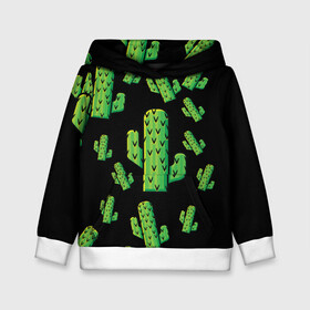 Детская толстовка 3D с принтом Cactus Time - Веселые кактусы в Курске, 100% полиэстер | двухслойный капюшон со шнурком для регулировки, мягкие манжеты на рукавах и по низу толстовки, спереди карман-кенгуру с мягким внутренним слоем | cactus time | веселый | зеленый | кактусы | милый
