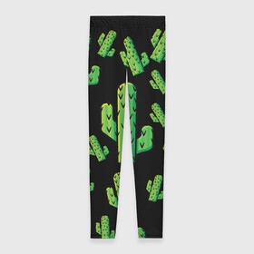 Леггинсы 3D с принтом Cactus Time - Веселые кактусы в Курске, 80% полиэстер, 20% эластан | Эластичный пояс, зауженные к низу, низкая посадка | cactus time | веселый | зеленый | кактусы | милый