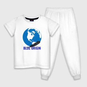 Детская пижама хлопок с принтом Blue Origin в Курске, 100% хлопок |  брюки и футболка прямого кроя, без карманов, на брюках мягкая резинка на поясе и по низу штанин
 | Тематика изображения на принте: astronautics | blue origin | space | usa | америка | блу оригин | блу ориджин | космическая компания | космические полеты | космонавтика | космос | полеты | про космос | сша