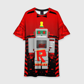 Детское платье 3D с принтом ROBO | ROBLOX | РОБЛОКС (Z) в Курске, 100% полиэстер | прямой силуэт, чуть расширенный к низу. Круглая горловина, на рукавах — воланы | game | gamer | roblox | robo | simulator | игра | конструктор | роблок | роблокс | робо | симулятор | строительство | фигура