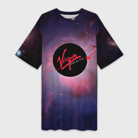 Платье-футболка 3D с принтом Virgin Galactic космос в Курске,  |  | вирджин галактик | космос | лого