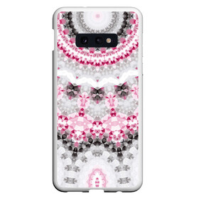 Чехол для Samsung S10E с принтом Абстрактный современный фон в Курске, Силикон | Область печати: задняя сторона чехла, без боковых панелей | абстрактный | женский | калейдоскоп | мозаика | мозаичный узор | молодежный | серый и розовый | современный | этно