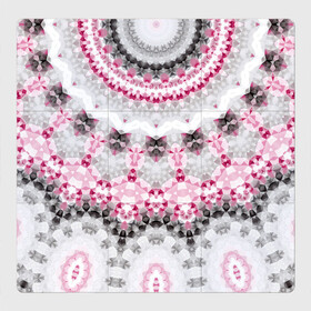 Магнитный плакат 3Х3 с принтом Абстрактный современный фон в Курске, Полимерный материал с магнитным слоем | 9 деталей размером 9*9 см | Тематика изображения на принте: абстрактный | женский | калейдоскоп | мозаика | мозаичный узор | молодежный | серый и розовый | современный | этно