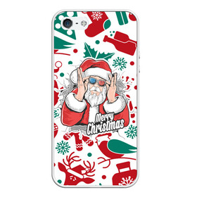 Чехол для iPhone 5/5S матовый с принтом Merry Christmas3D в Курске, Силикон | Область печати: задняя сторона чехла, без боковых панелей | c yjdsv ujljv | merry christmas | в подарок | в топе | в тренде | дет мороз | новогодняя | праздник | прикол | рождество | с новым годом | с рождеством | санта клаус | топ принтов