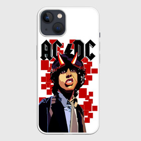 Чехол для iPhone 13 с принтом AC DC Ангус Янг в Курске,  |  | ac dc | acdc | acdc ас дс | angus | back in black | highway to hell | mckinnon | you | австралийская | ангус янг | ас дс | асдс | блюз | в форме | гитара | группа | крис слэйд | метал | молния | музыка | певец | рок | рок н ролл | стиви янг