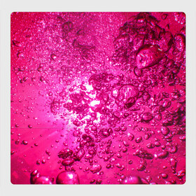 Магнитный плакат 3Х3 с принтом Розовые Пузырьки в Курске, Полимерный материал с магнитным слоем | 9 деталей размером 9*9 см | Тематика изображения на принте: абстрактный розовый | неоновый розовый | розовая вода | розовый мир