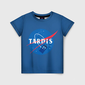 Детская футболка 3D с принтом Тардис в космосе в Курске, 100% гипоаллергенный полиэфир | прямой крой, круглый вырез горловины, длина до линии бедер, чуть спущенное плечо, ткань немного тянется | doctor who | serial | доктор кто | путешествия во времени | сериал | сериалы | фантастика