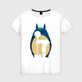 Женская футболка хлопок с принтом Street Totoro в Курске, 100% хлопок | прямой крой, круглый вырез горловины, длина до линии бедер, слегка спущенное плечо | ghibli | japan | nature | neigbor | neighbour | totoro | анимация | аниме | гибли | друг | животные | лес | милый | мир | миядзаки | мой сосед тоторо | мульт | мультфильм | природа | сосед | тоторо | хаяо | хранитель | япония