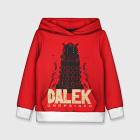 Детская толстовка 3D с принтом Dalek в Курске, 100% полиэстер | двухслойный капюшон со шнурком для регулировки, мягкие манжеты на рукавах и по низу толстовки, спереди карман-кенгуру с мягким внутренним слоем | doctor who | serial | доктор кто | путешествия во времени | сериал | сериалы | фантастика