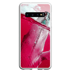 Чехол для Samsung Galaxy S10 с принтом Кит в Курске, Силикон | Область печати: задняя сторона чехла, без боковых панелей | кит | морские животные | неоновый мир | под водой | прикольные животные | розовая природа | розовый мир