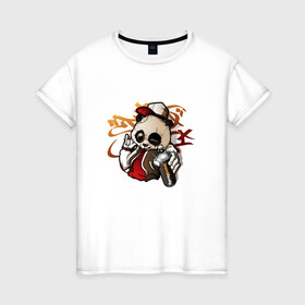 Женская футболка хлопок с принтом ПАНДА | PANDA | PAINTER (Z) в Курске, 100% хлопок | прямой крой, круглый вырез горловины, длина до линии бедер, слегка спущенное плечо | graffiti | painter | panda | бамбуковый медведь | большая панда | графити | граффити | медведь | медведь кошка | панда | пиньинь | пятнистый медведь | художник | черно белый медведь