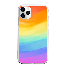 Чехол для iPhone 11 Pro Max матовый с принтом РАДУЖНЫЕ ВОЛНЫ | RAINBOW WAVES (Z) в Курске, Силикон |  | color | paint | rainbow | rainbow waves | waves | волны | краска | радуга | радужная | радужные волны | цветная | яркая