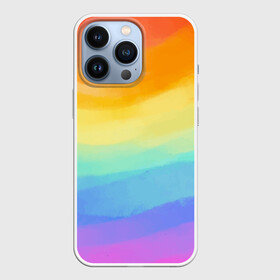 Чехол для iPhone 13 Pro с принтом РАДУЖНЫЕ ВОЛНЫ | RAINBOW WAVES (Z) в Курске,  |  | color | paint | rainbow | rainbow waves | waves | волны | краска | радуга | радужная | радужные волны | цветная | яркая