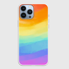 Чехол для iPhone 13 Pro Max с принтом РАДУЖНЫЕ ВОЛНЫ | RAINBOW WAVES (Z) в Курске,  |  | color | paint | rainbow | rainbow waves | waves | волны | краска | радуга | радужная | радужные волны | цветная | яркая