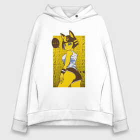 Женское худи Oversize хлопок с принтом ankha waifu в Курске, френч-терри — 70% хлопок, 30% полиэстер. Мягкий теплый начес внутри —100% хлопок | боковые карманы, эластичные манжеты и нижняя кромка, капюшон на магнитной кнопке | animal crossing | ankha | ankha waifu | furry | game | waifu | анка | фурри