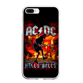 Чехол для iPhone 7Plus/8 Plus матовый с принтом AC/DC HELLS BELLS в Курске, Силикон | Область печати: задняя сторона чехла, без боковых панелей | Тематика изображения на принте: ac dc | acdc | acdc ас дс | angus | back in black | highway to hell | mckinnon | you | австралийская | ангус янг | ас дс | асдс | блюз | в форме | гитара | группа | крис слэйд | метал | молния | музыка | певец | рок | рок н ролл | стиви янг