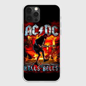 Чехол для iPhone 12 Pro с принтом AC/DC HELLS BELLS в Курске, силикон | область печати: задняя сторона чехла, без боковых панелей | ac dc | acdc | acdc ас дс | angus | back in black | highway to hell | mckinnon | you | австралийская | ангус янг | ас дс | асдс | блюз | в форме | гитара | группа | крис слэйд | метал | молния | музыка | певец | рок | рок н ролл | стиви янг