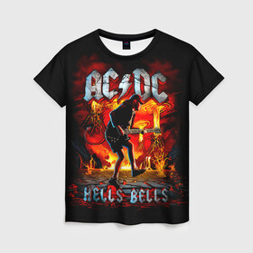 Женская футболка 3D с принтом AC/DC HELLS BELLS в Курске, 100% полиэфир ( синтетическое хлопкоподобное полотно) | прямой крой, круглый вырез горловины, длина до линии бедер | ac dc | acdc | acdc ас дс | angus | back in black | highway to hell | mckinnon | you | австралийская | ангус янг | ас дс | асдс | блюз | в форме | гитара | группа | крис слэйд | метал | молния | музыка | певец | рок | рок н ролл | стиви янг