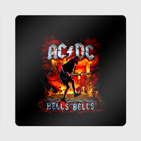 Магнит виниловый Квадрат с принтом AC/DC HELLS BELLS в Курске, полимерный материал с магнитным слоем | размер 9*9 см, закругленные углы | ac dc | acdc | acdc ас дс | angus | back in black | highway to hell | mckinnon | you | австралийская | ангус янг | ас дс | асдс | блюз | в форме | гитара | группа | крис слэйд | метал | молния | музыка | певец | рок | рок н ролл | стиви янг