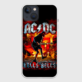 Чехол для iPhone 13 с принтом AC DC HELLS BELLS в Курске,  |  | ac dc | acdc | acdc ас дс | angus | back in black | highway to hell | mckinnon | you | австралийская | ангус янг | ас дс | асдс | блюз | в форме | гитара | группа | крис слэйд | метал | молния | музыка | певец | рок | рок н ролл | стиви янг