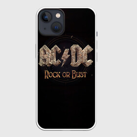 Чехол для iPhone 13 с принтом AC DC Rock or Bust в Курске,  |  | ac dc | acdc | acdc ас дс | angus young | back in black | highway to hell | mckinno | австралийская | ангус янг | ас дс | асдс | блюз | в форме | гитара | группа | крис слэйд | метал | молния | музыка | певец | рок | рок н ролл | стиви янг