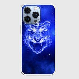 Чехол для iPhone 13 Pro с принтом Космический тигр в Курске,  |  | cat | neon | new year | tiger | восточный гороскоп | год тигра | голова | день рождения | дикие животные | зверь | злой кот | злой тигр | кот | кошак | кошка | неоновый | новый год | огненный | оскал | подарок