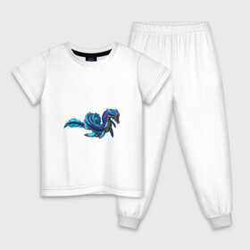 Детская пижама хлопок с принтом Глубинный левиафан в Курске, 100% хлопок |  брюки и футболка прямого кроя, без карманов, на брюках мягкая резинка на поясе и по низу штанин
 | арт | глубина | дракон | левиафан | море | океан | рисунок | фантастический зверь | фантастическое животное