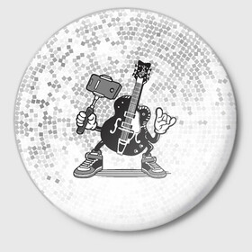 Значок с принтом Гитара сэлфи в Курске,  металл | круглая форма, металлическая застежка в виде булавки | peace | selfi | гитара | мир | рок | рокер | сэлфи | фотка | электрогитара
