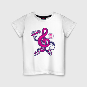 Детская футболка хлопок с принтом Музыкальный ключ караоке в Курске, 100% хлопок | круглый вырез горловины, полуприлегающий силуэт, длина до линии бедер | вечеринка | караоке | музыка | музыкальный ключ | песни | танец | танцы